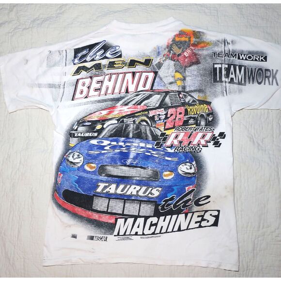 90s Vintage NASCAR Racing #88 Robert Yates T-Shirt - Picture 2 of 9